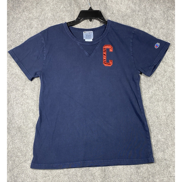 Champion Shirt Womens Medium Navy Red Reverse Weave Short Sleeve - Picture 1 of 9
